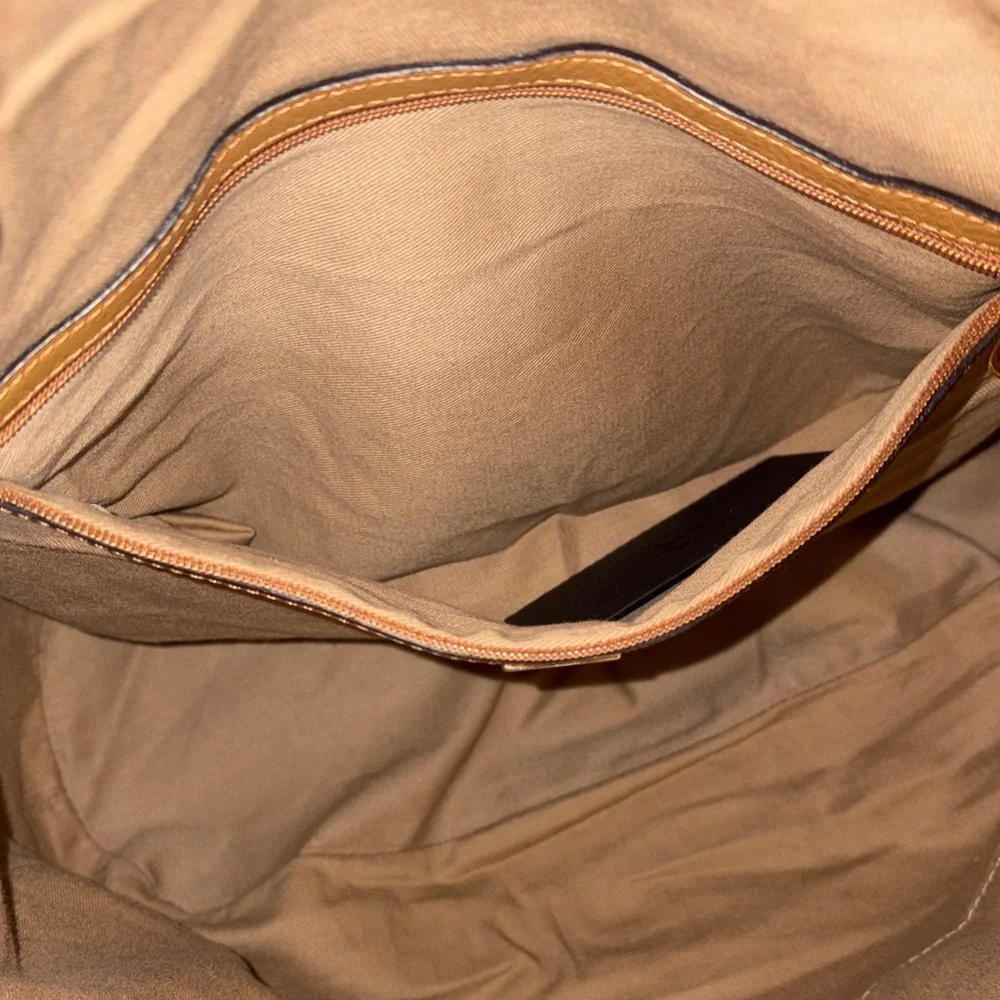 MCM Cognac Visetos Shoulder/ Hobo Bag with  Lock and Key- Clean interior